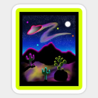 UFO Desert Party Sticker